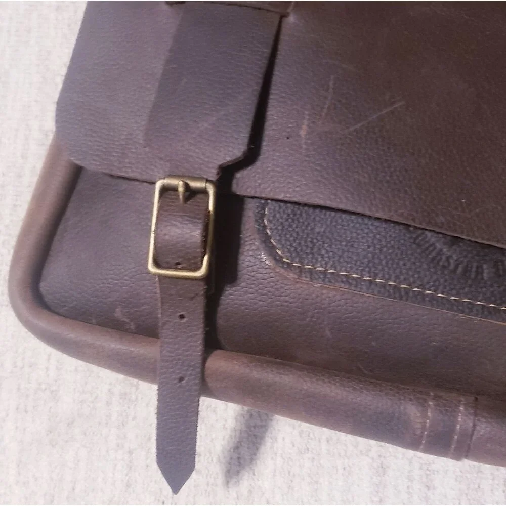 Handmade leather messenger bag